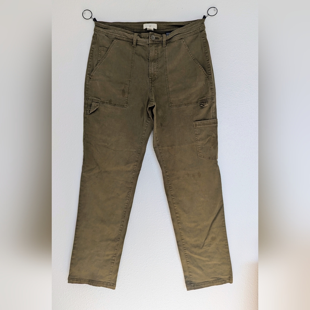 H&M Women's Olive Green Khaki Straight Leg Jeans Size 10